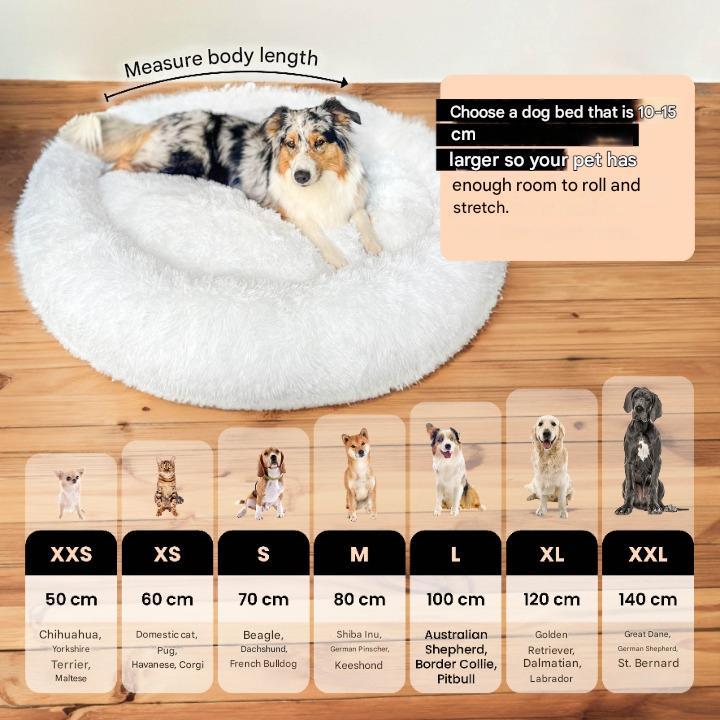 FluffyNest Komfort Hundebett – Orthopädisches Plüschschlafkissen für Hunde