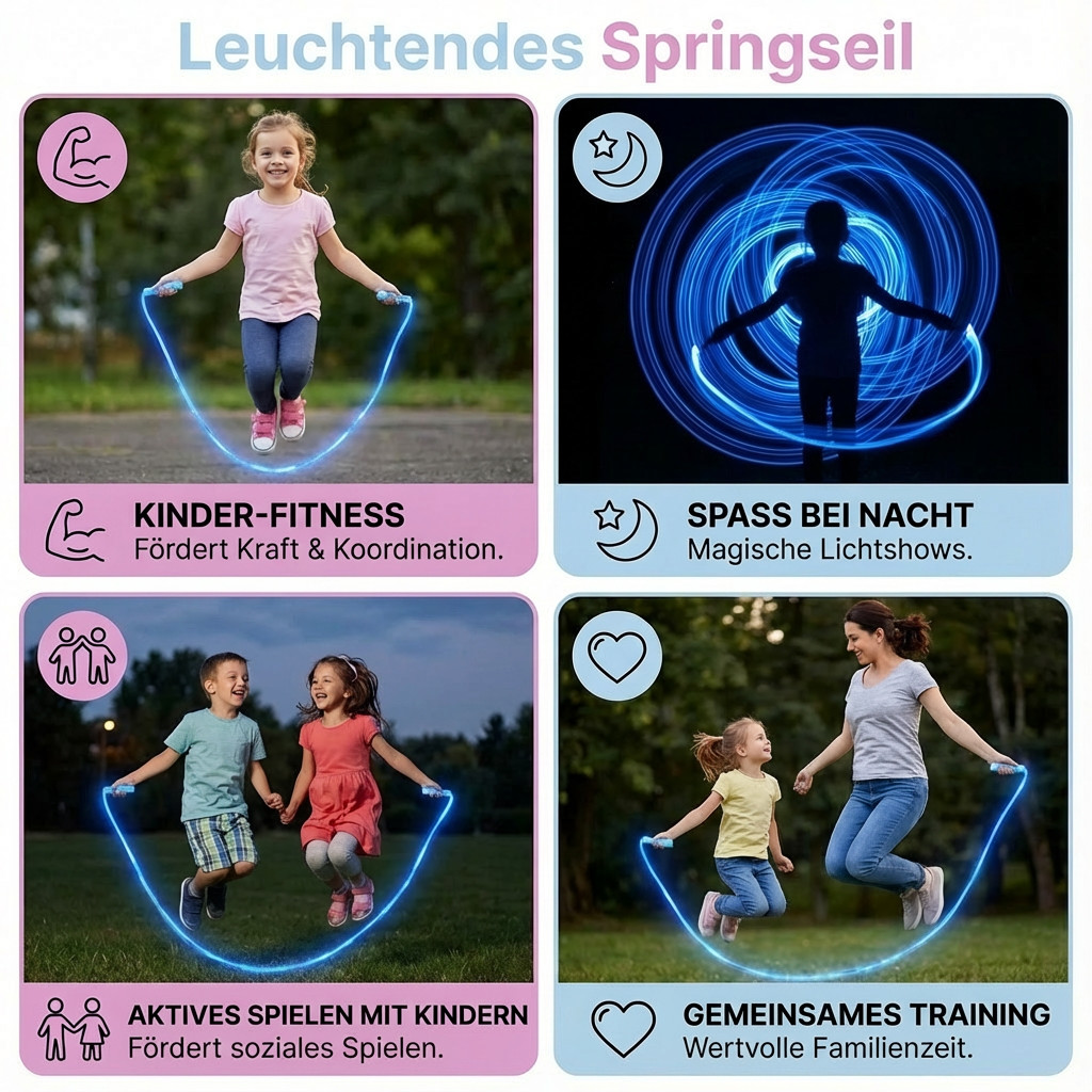 Springseil mit leuchtenden Effekten