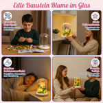 Glas mit eleganten Bausteinblumen
