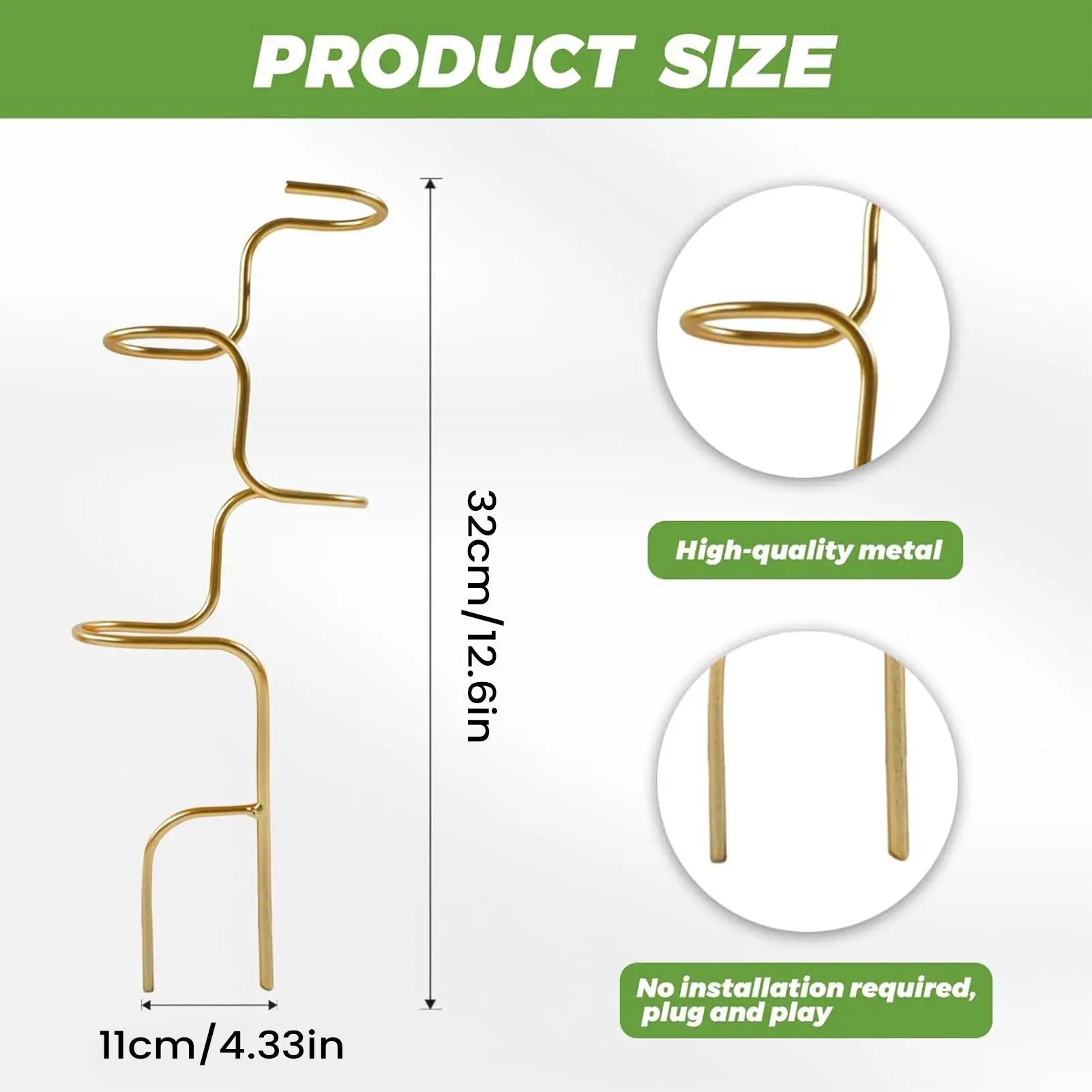 Stable Plant Support with Leaf Motif | 32 cm