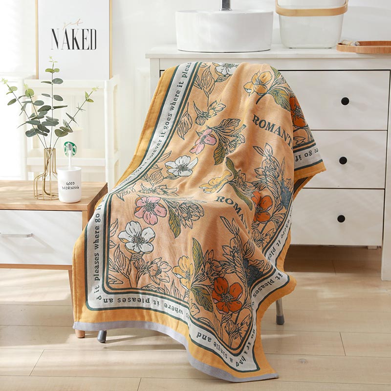 Reversibles Baumwollbadetuch in bunten Farben | AquaChic