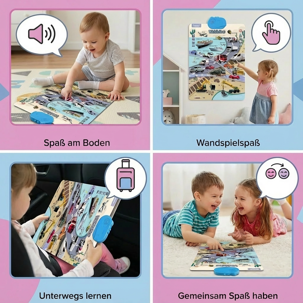 Englisch Lernwand für Kinder mit Sprachfunktion
