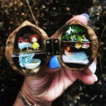 Wunderwelt aus Walnuss | Handgefertigtes Miniaturhaus mit Bibliothek