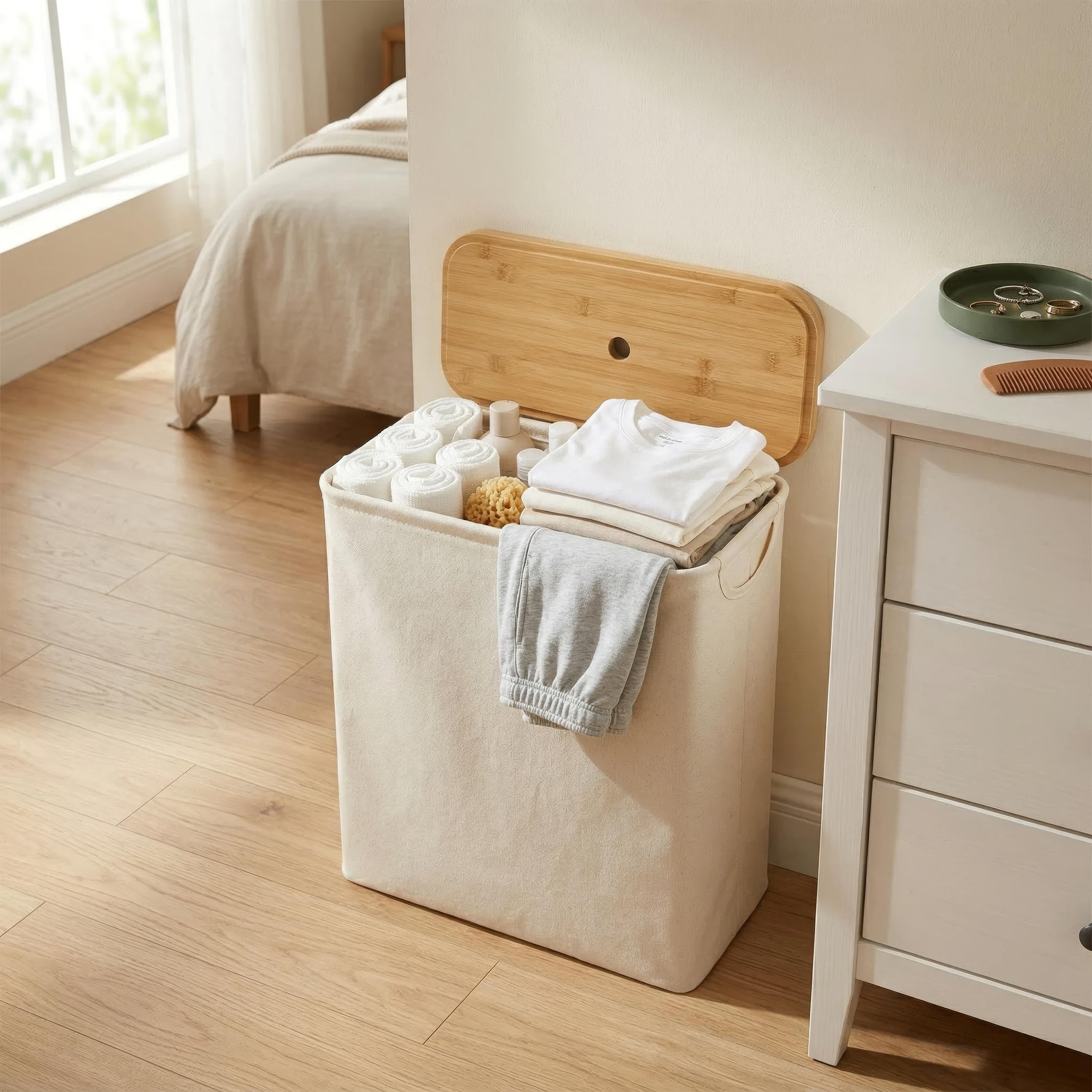 Stilvoller Badezimmer-Organizer aus Holz für Ordnung