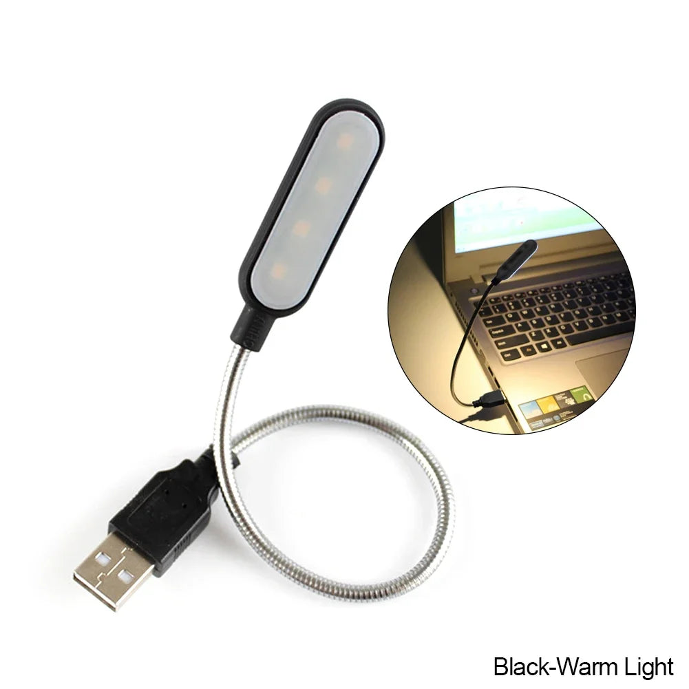 LumiFlex USB LED Reading Lamp | Rechargeable & Energy-Saving | Flexible Gooseneck | Warm White & Cool White | Ideal for Laptop, PC & Power Bank