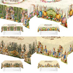 Festive Table Runner for Easter | Charming Bunny and Flower Patterns