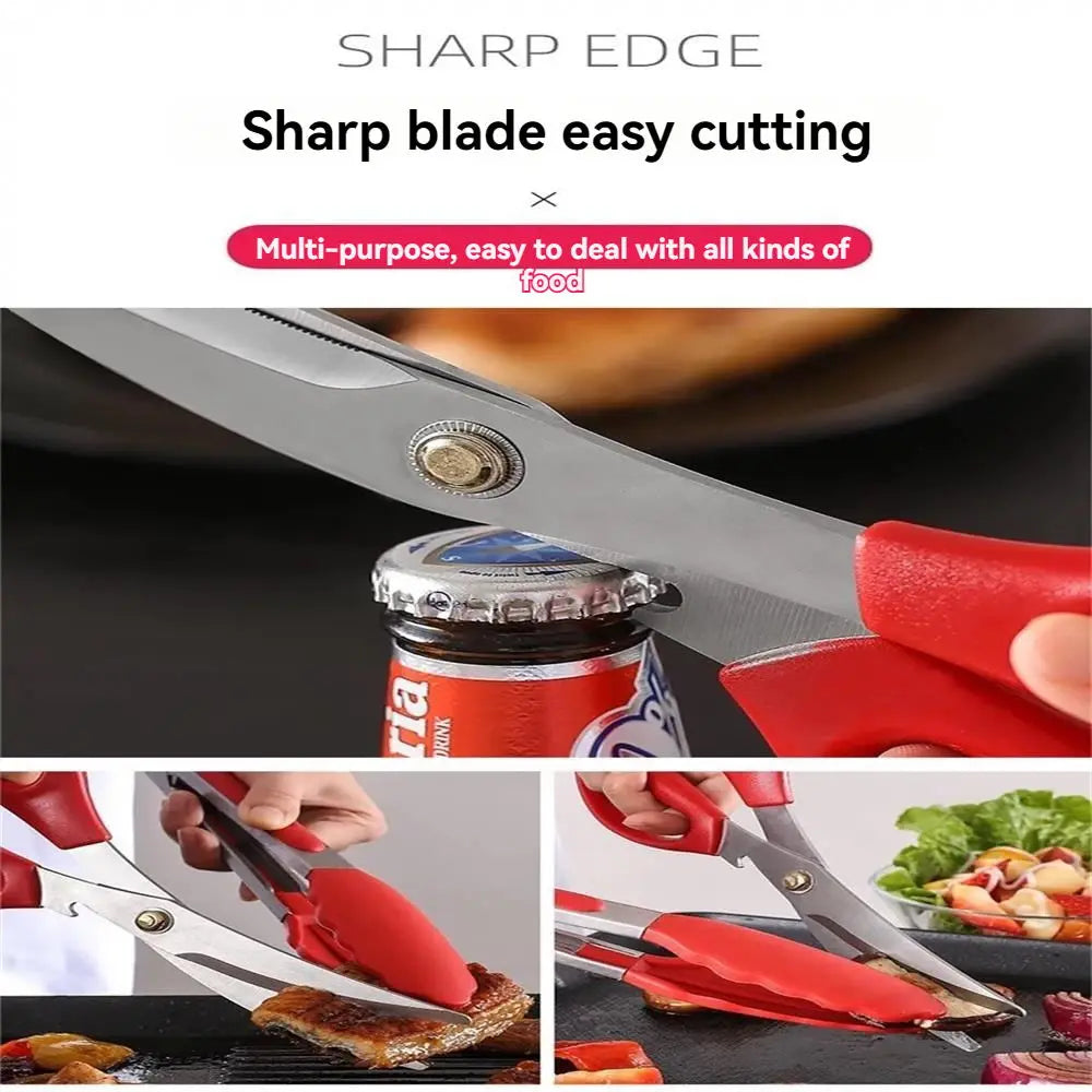 GrillProfi Stainless Steel Scissor and Clip Set for BBQs | 24x8.7 cm & 27x3.5 cm