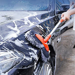 Erweiterbarer Autowaschmopp mit Doppelschichtkopf – Schwarz/Orange