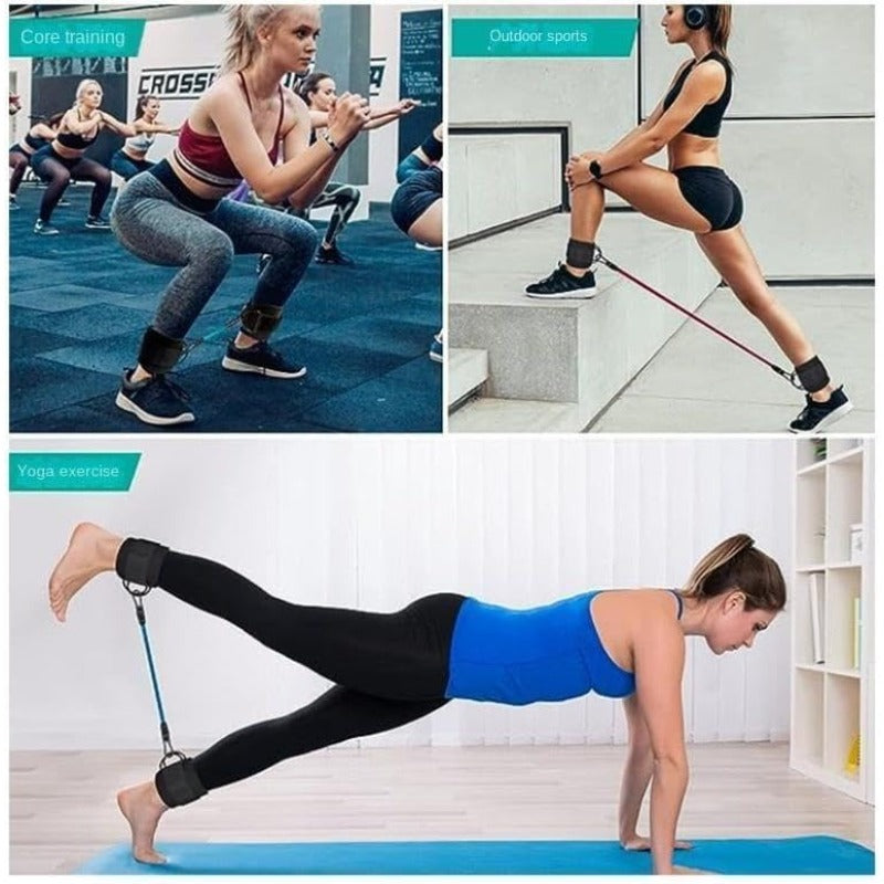 Widerstandsband Set für Knöchel - 5-teiliges Trainingsset