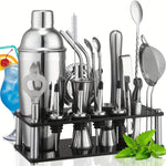 Elegantes Cocktail-Set mit 20 Profi-Werkzeugen und Acrylständer