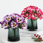 Elegant Artificial Pansies | 5 Stems for Events and Decoration