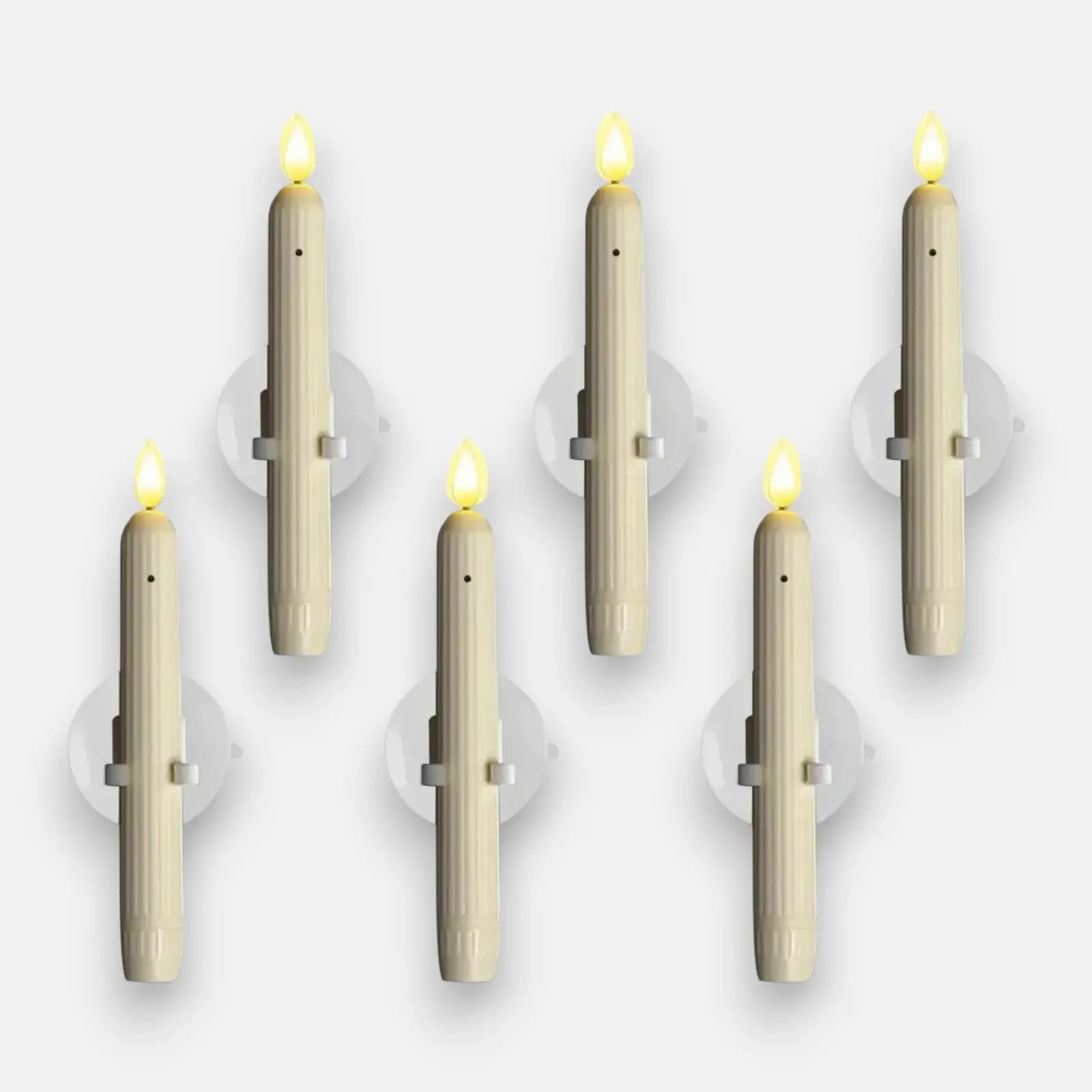 Set mit 6 LED-Fensterkerzen mit Dämmerungssensor – Realistisches, warmweißes Flackern für Gemütlichkeit