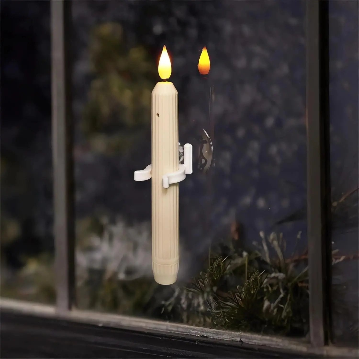 Set mit 6 LED-Fensterkerzen mit Dämmerungssensor – Realistisches, warmweißes Flackern für Gemütlichkeit