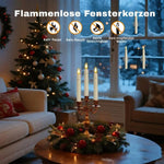 Set mit 6 LED-Fensterkerzen mit Dämmerungssensor – Realistisches, warmweißes Flackern für Gemütlichkeit