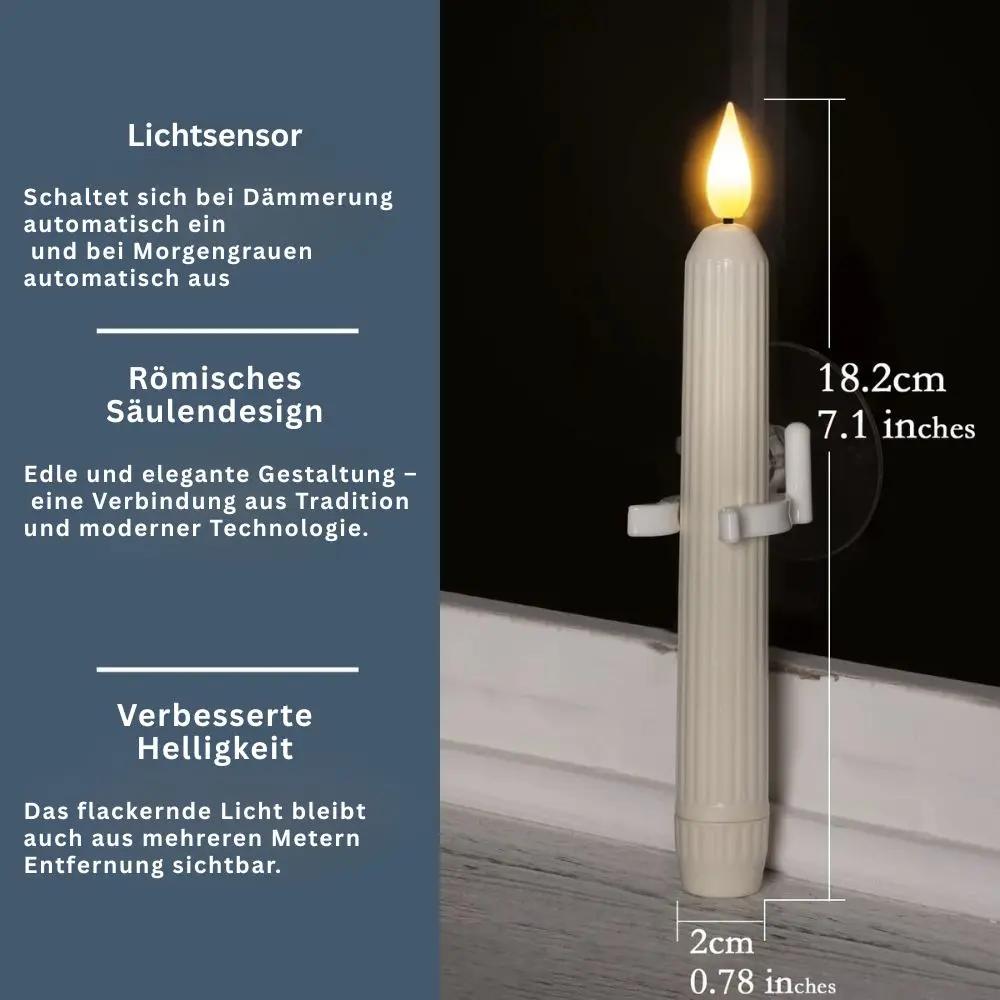 Set mit 6 LED-Fensterkerzen mit Dämmerungssensor – Realistisches, warmweißes Flackern für Gemütlichkeit