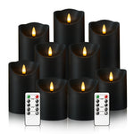 Set von 9 LED-Kerzen ohne Flamme – Fernbedienung und Glitzerfinish