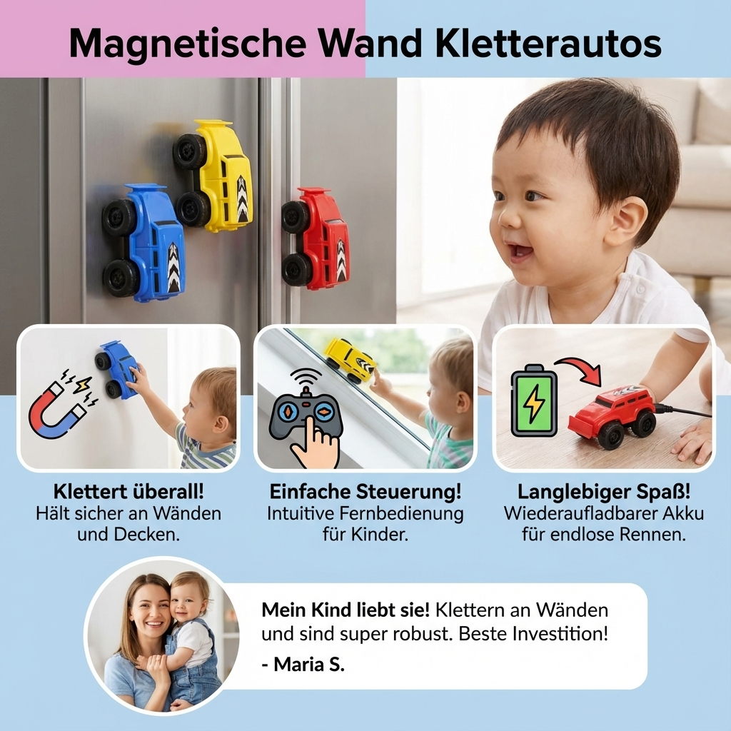 Kletterautos mit magnetischer Wandfunktion
