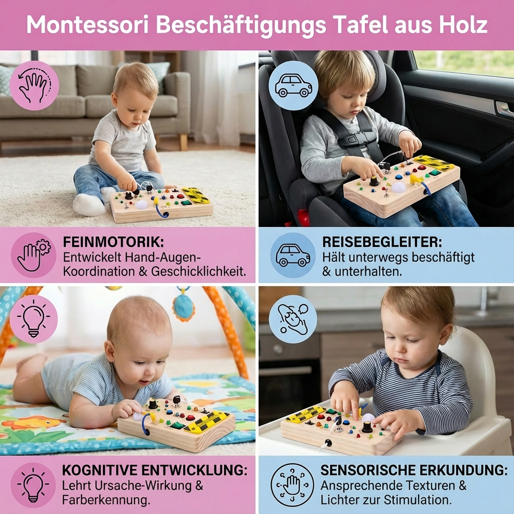 Holztafel für Montessori Beschäftigungen