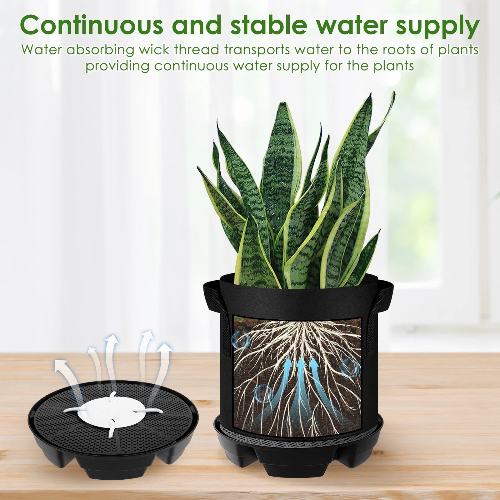 Self-Watering Plant Coasters with 2.8 L Water Reservoir | 4-Pack