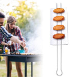 6 Stück U-förmige Grillspieße aus Edelstahl mit Spießbeutel