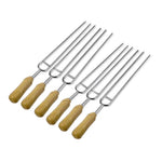6er Set U-förmige Grillspieße mit Holzgriff