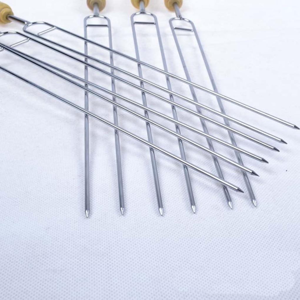 6er Set U-förmige Grillspieße mit Holzgriff