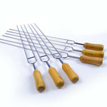6er Set U-förmige Grillspieße mit Holzgriff