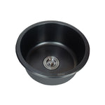 Eleganter Schwarzer Rundspülbecken aus Edelstahl mit Korbfilter