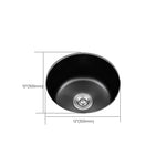 Eleganter Schwarzer Rundspülbecken aus Edelstahl mit Korbfilter