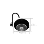 Eleganter Schwarzer Rundspülbecken aus Edelstahl mit Korbfilter