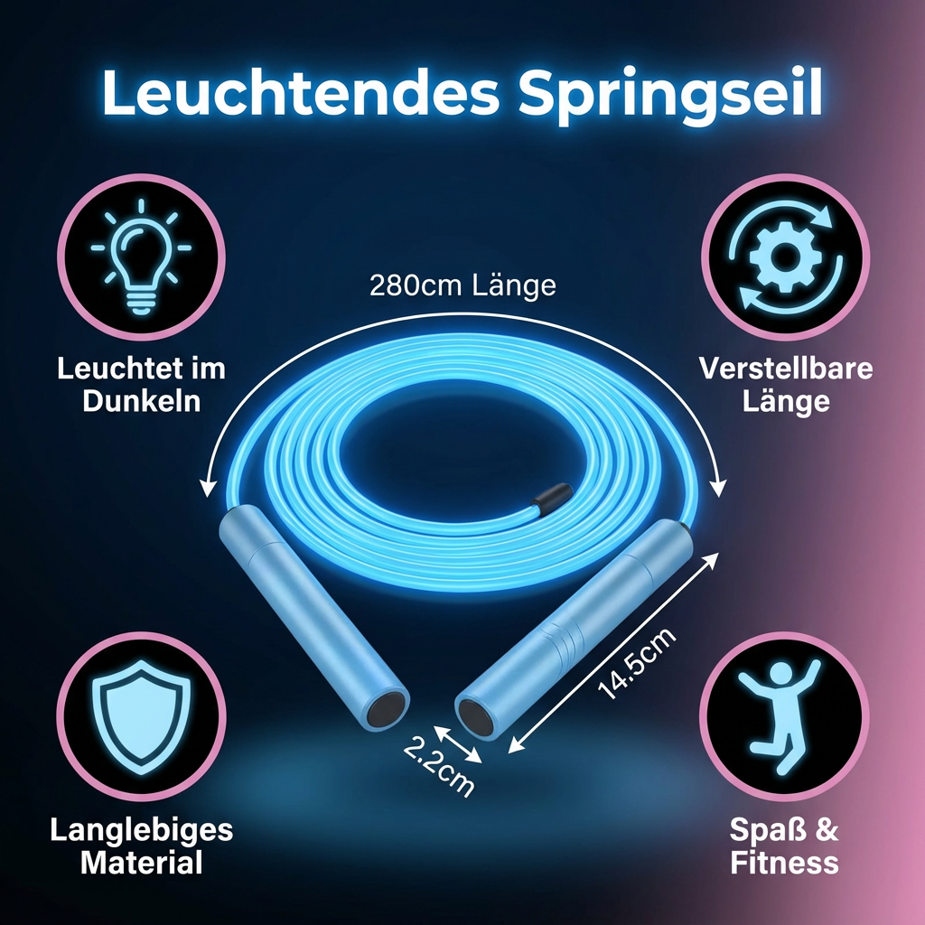 Springseil mit leuchtenden Effekten