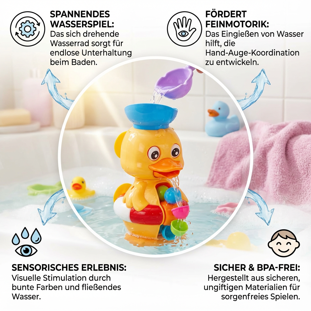 Wasserrad Enten Spielzeug für das Bad