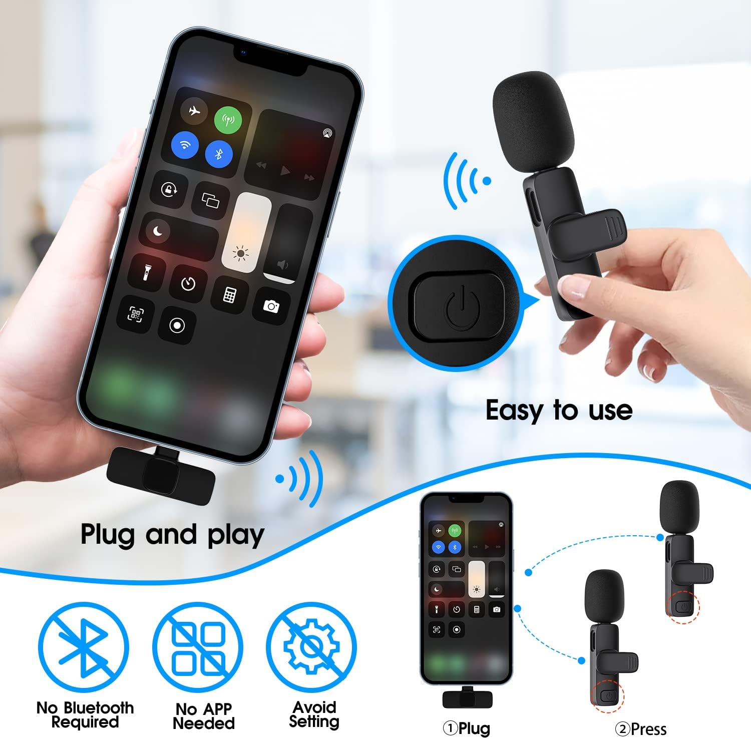 Wireless Microphone Duo for iPhone and iPad – Top Sound