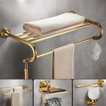 Elegante Badezimmeraccessoires aus gebürstetem Messing – Set oder Einzelstück
