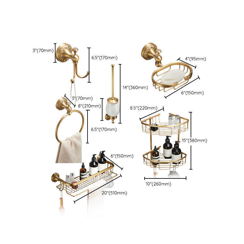 Elegante Badezimmeraccessoires aus gebürstetem Messing – Set oder Einzelstück