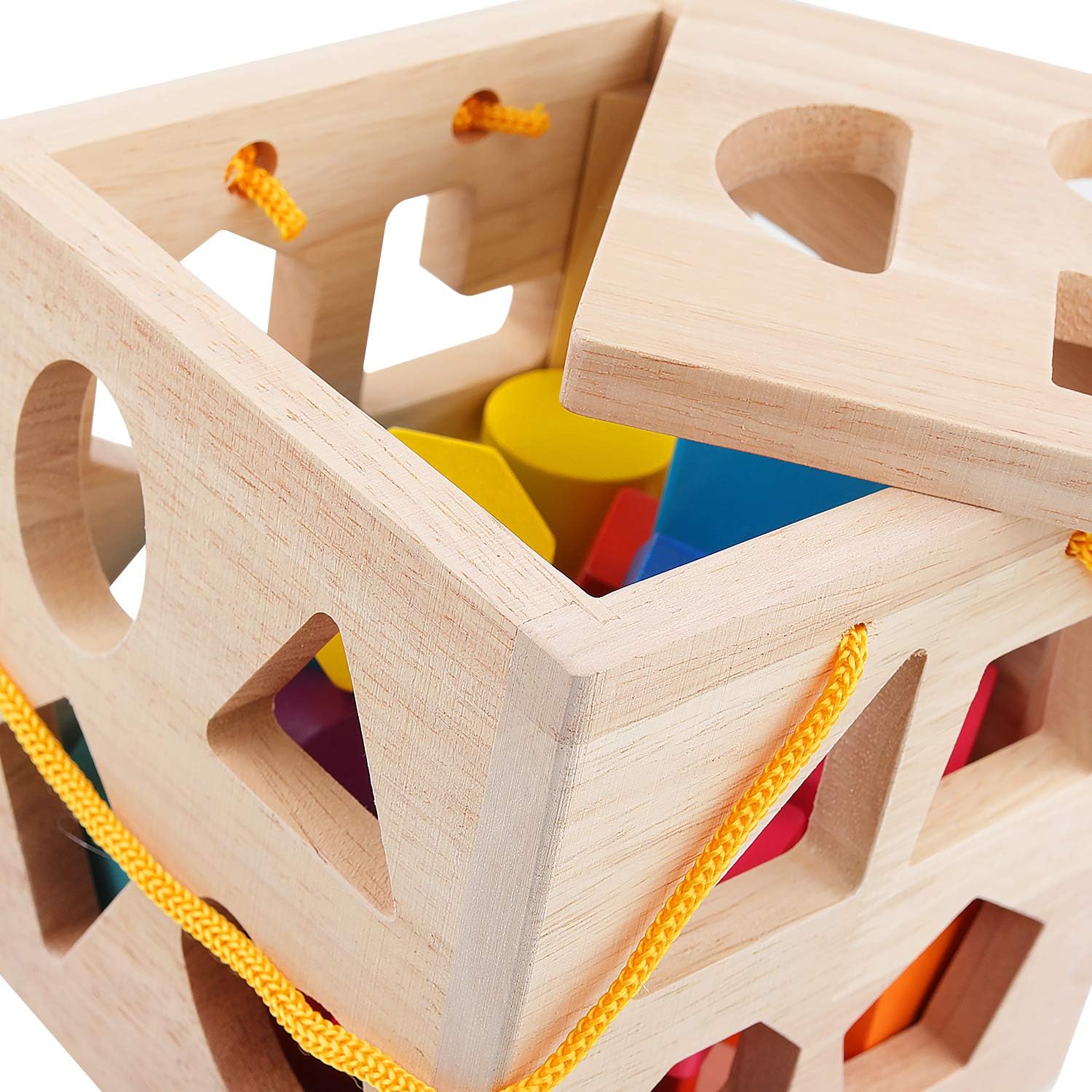 Holzwürfel für Montessori: Formen und Farben Lernspielzeug