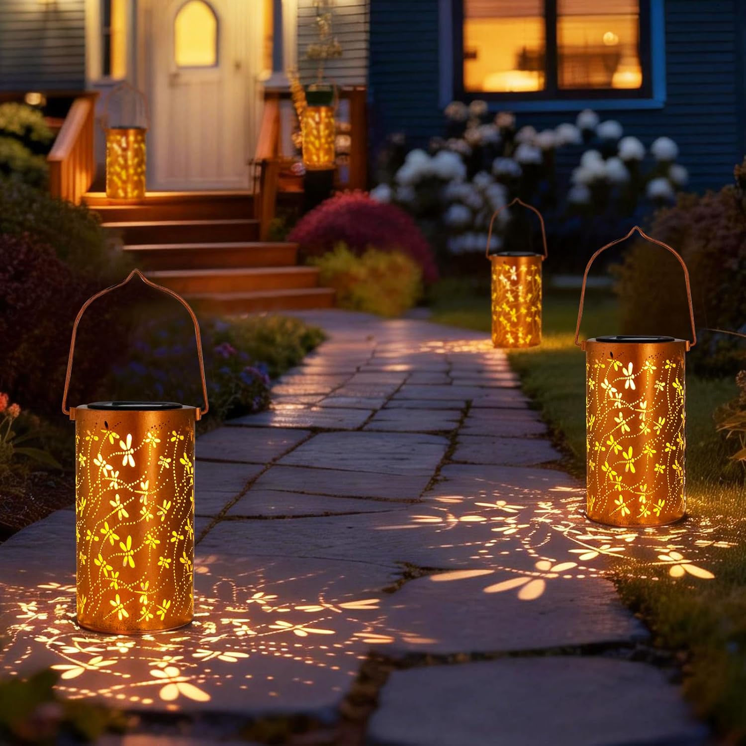 Shimmering Solar Lantern for Romantic Garden Evenings