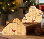 Personalisierbares Holzpuzzle mit Bärenmotiven für die Familie