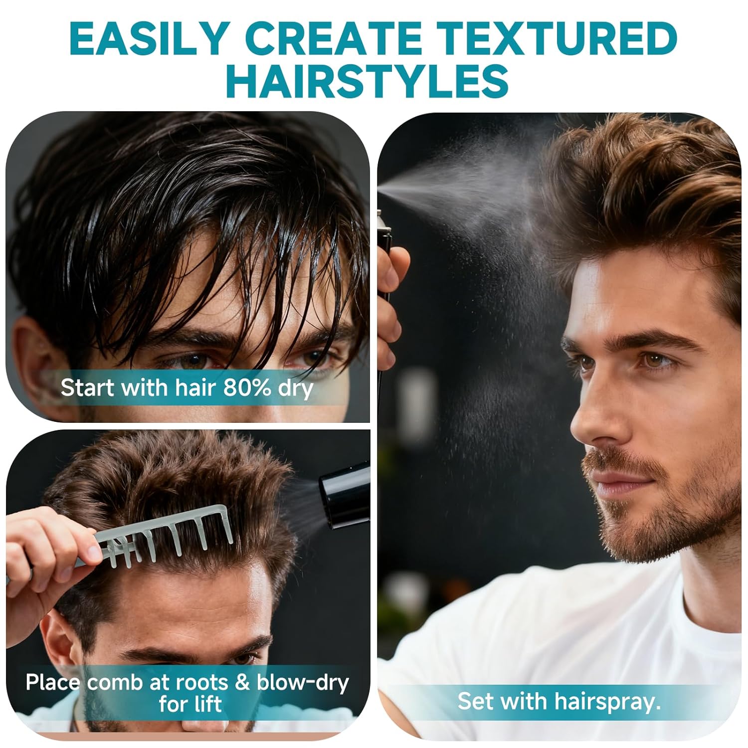 Volumen-Kamm für müheloses Haarstyling
