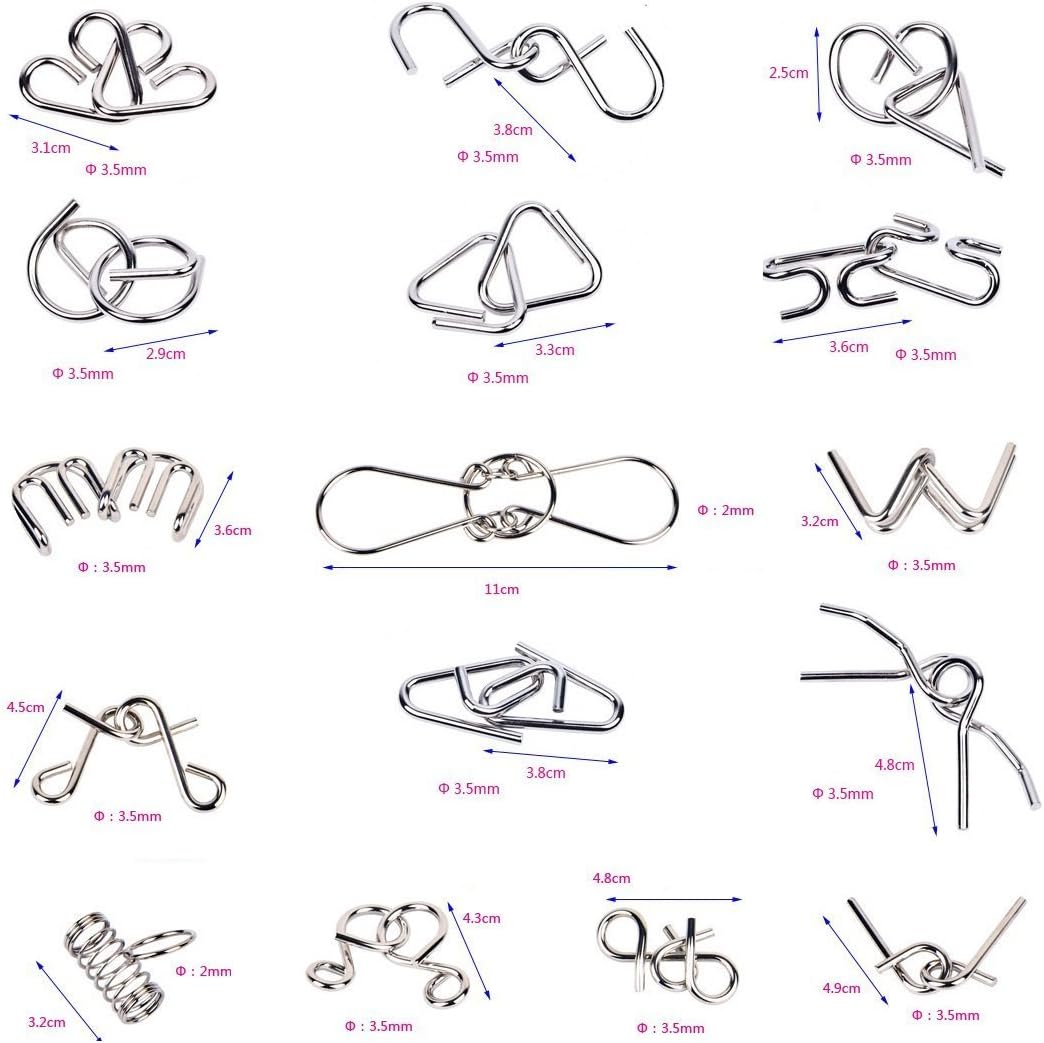 Set aus Metall-Puzzle-Ringen
