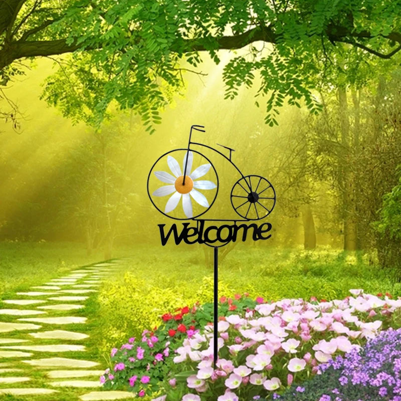 LUMENBLÜTE Garden Wind Spinner | Robust Metal Construction | Weather-Resistant | Creative Garden Decoration