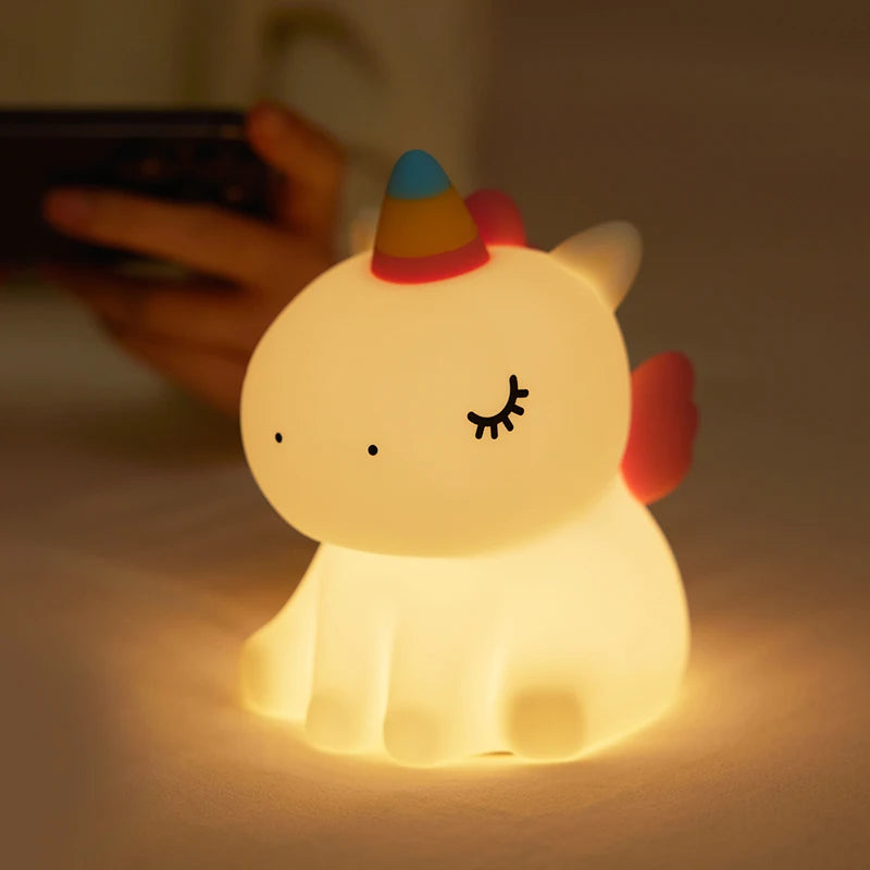 LumiEinhorn LED Night Light | Rechargeable & Touch Control | Magical Lighting for Children's Rooms