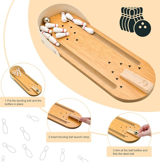 Holz-Bowlingbahn Mini für den Heimgebrauch