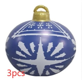 Aufblasbarer Weihnachtsball für den Außenbereich 60 cm – Wetterfeste PVC-Dekoration