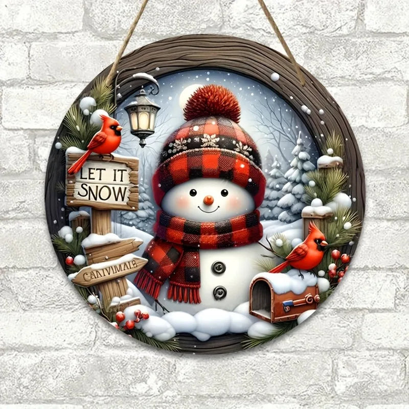 Elegant Winter Wreath | Snowman Design for Festive Accents | Ø 20 cm