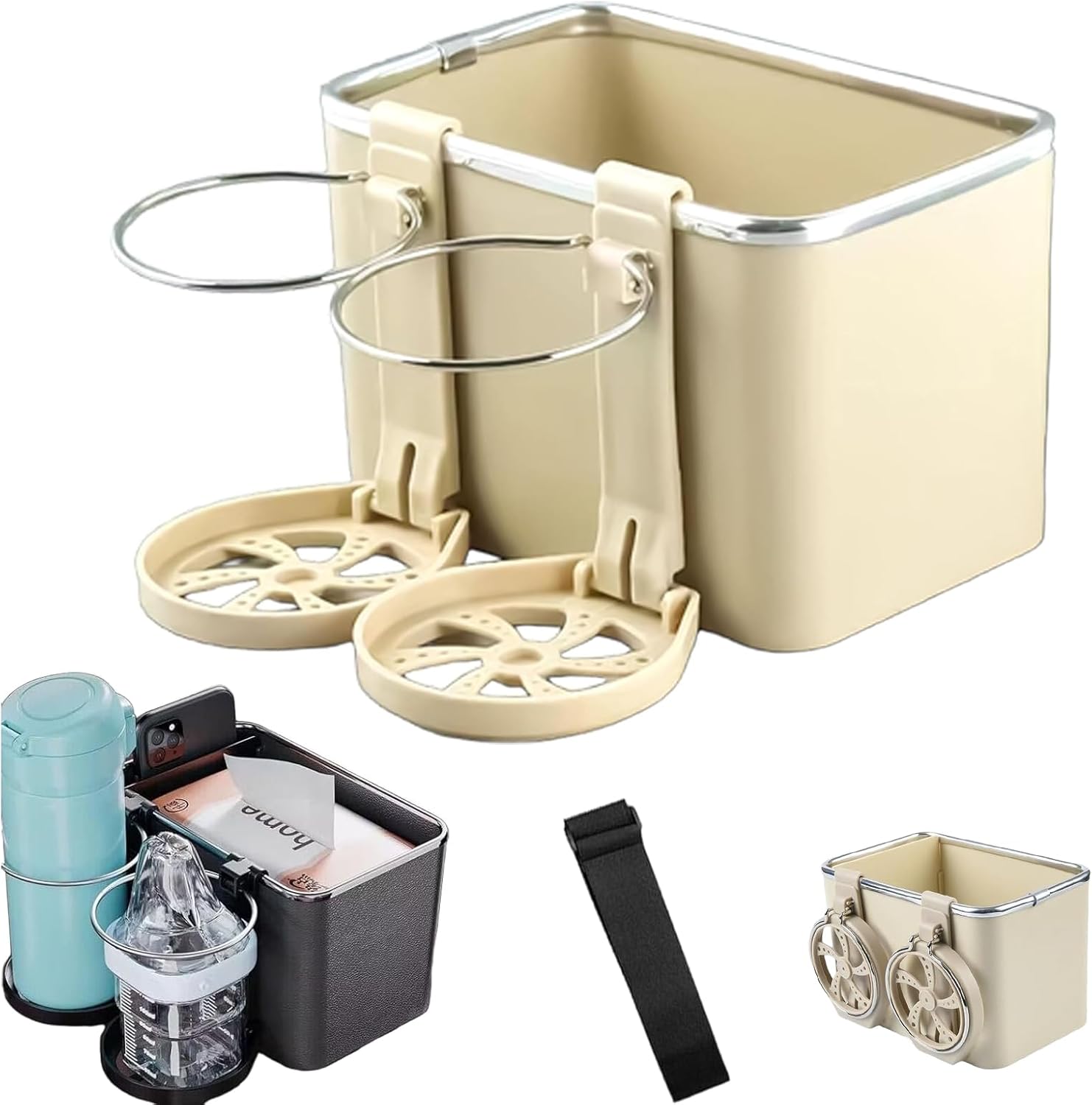 Organizer für Armlehnen mit zwei klappbaren Becherhaltern