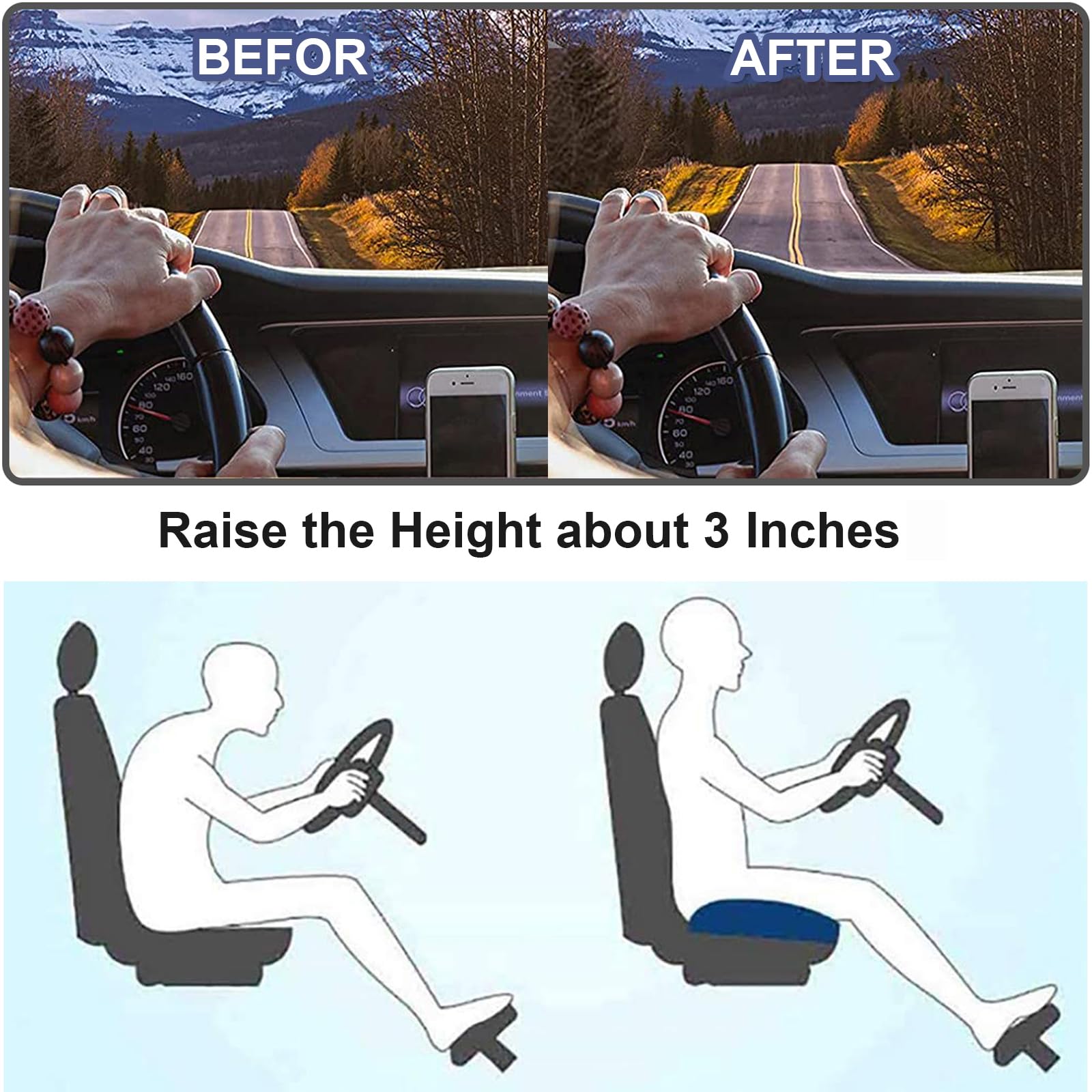 Ergonomisches Sitzkissen für Auto und Büro – Sitzhöhe und Haltung verbessern