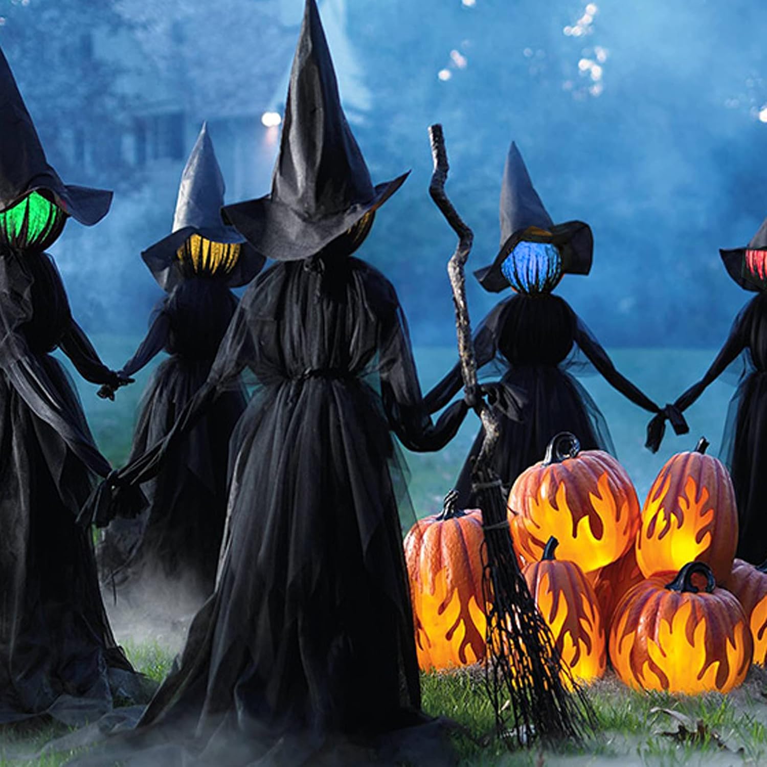 Creepy Light Witches - Set of 3 Luminous Decorative Figurines