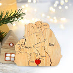 Personalisierbares Holzpuzzle mit Bärenmotiven für die Familie