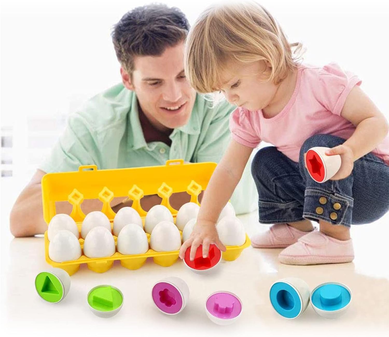 Lernspielzeug-Set mit bunten Eiern für Kinder